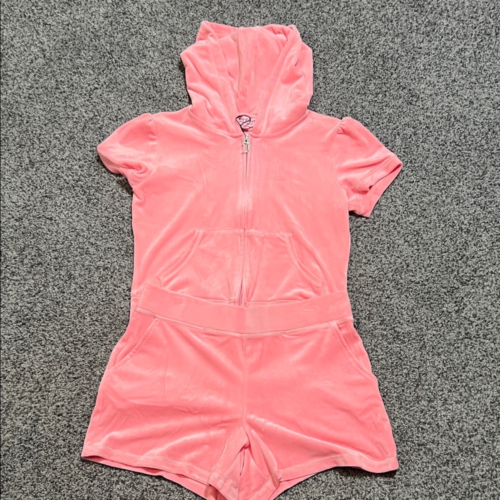 Juicy Couture Bling Velour Set Flamingo Matching Set Size Medium NWT